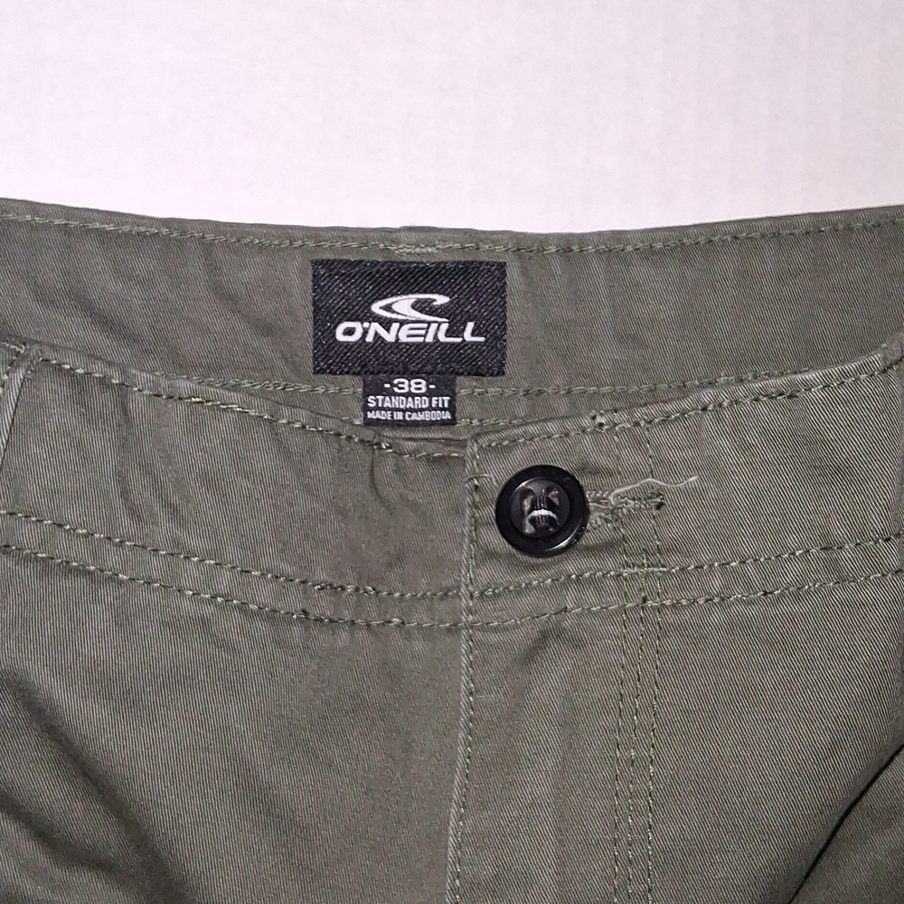 O'Neill Campbell Cargo Shorts Size-38 Olive Green NWT - Picture 3 of 4